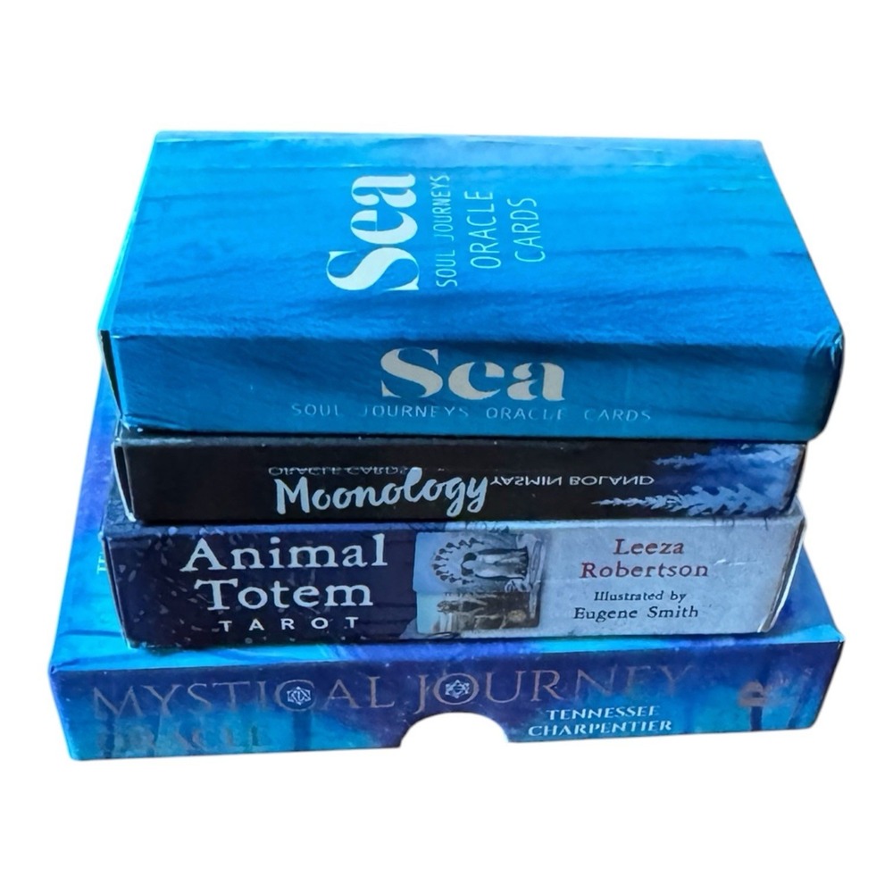 Lot 4 Tarot Oracle Card Decks Moonology Animal Totem Mystical Journey Sea READ